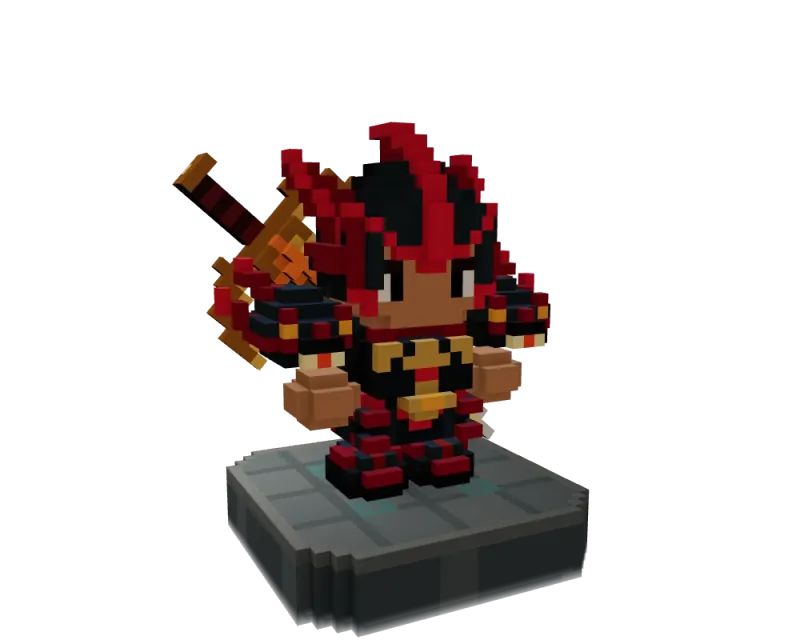 Une brute en armure Dragon Knight, sur son socle en pierre